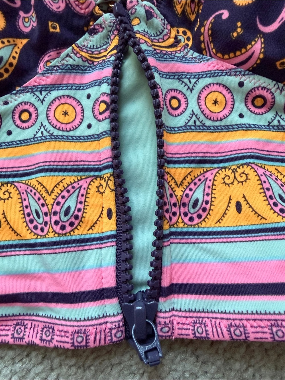Victoria's Secret Pink Purple Paisley Zip-Front Bikini Set - Picture 14 of 14